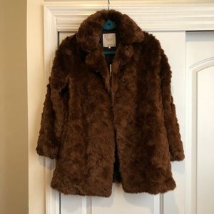 NEW!!! Brown faux fur coat